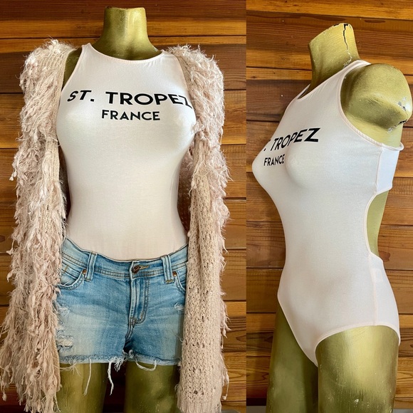 L.A. Hearts Chic ST. TROPEZ France BODYSUIT With Cutout Back Size Small - Picture 7 of 16